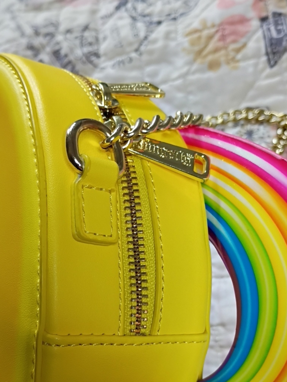 Lisa Frank Loungfly Yellow Smiley Face Crossbody Bag - Picture 13 of 14